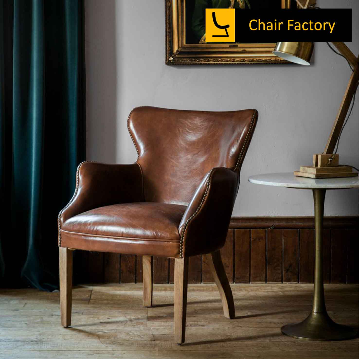 Fiorella Genuine Leather Arm Chairs