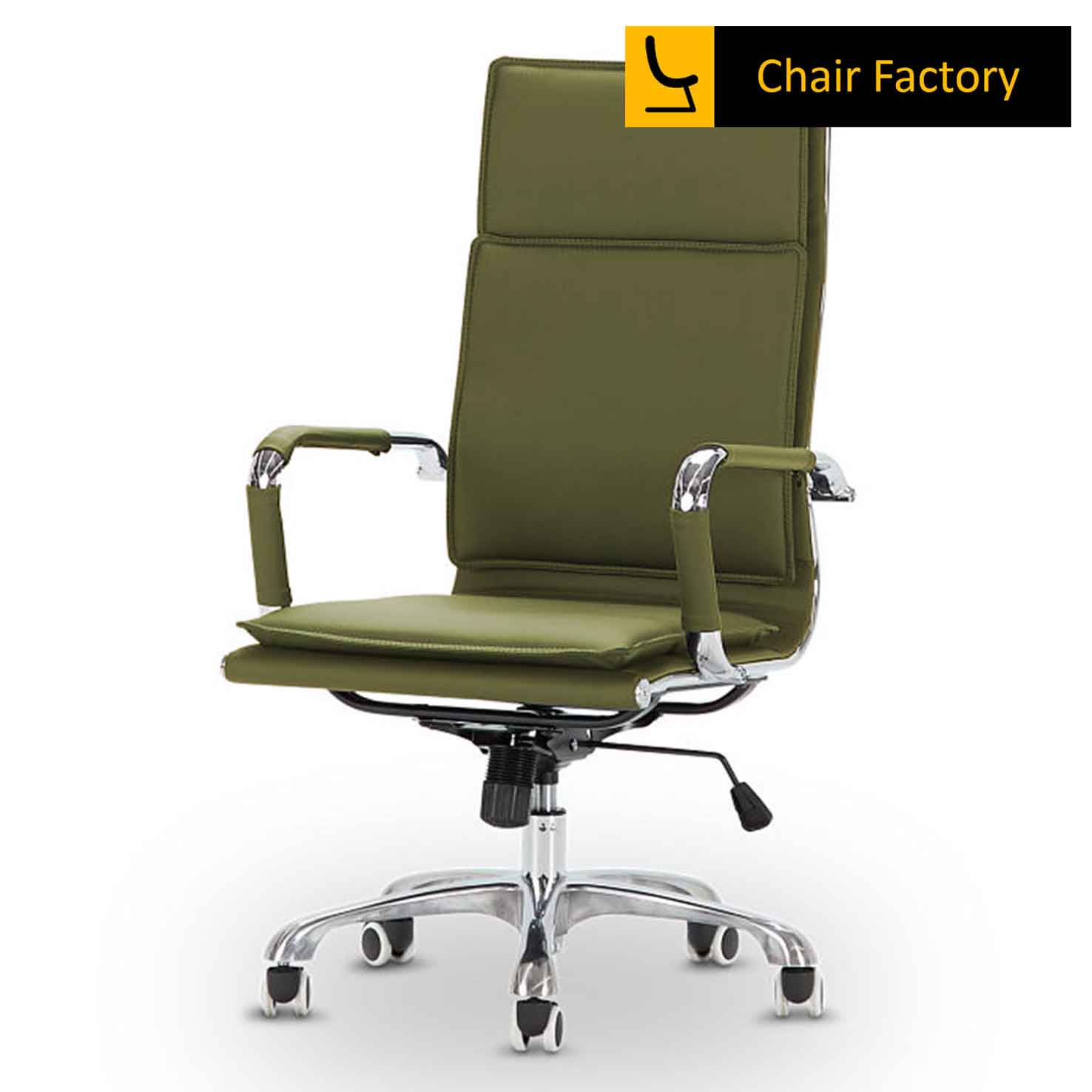 James Double Cushion Olive Green High Back Office Chair 