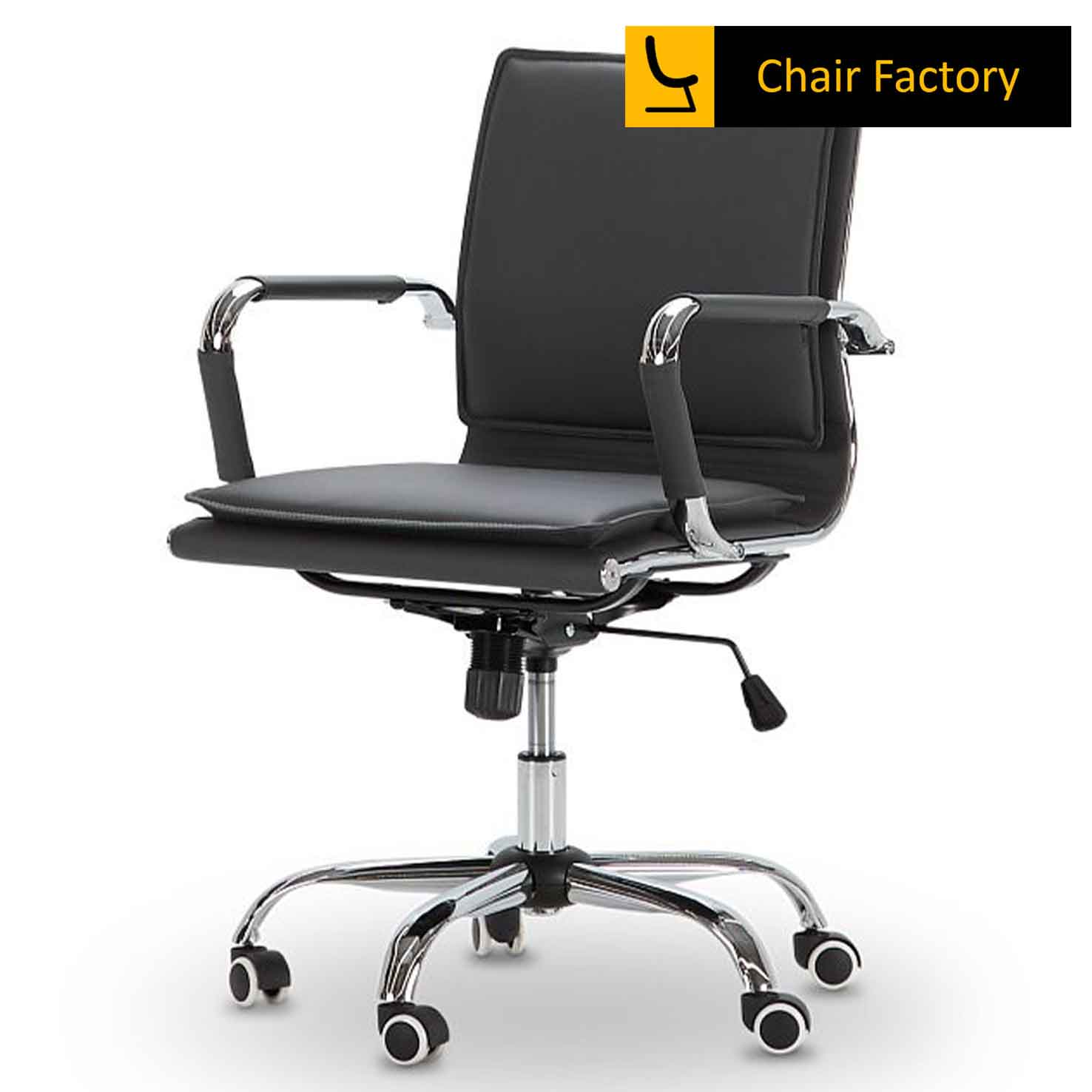 James Double Cushion Grey Mid Back Office Chair 