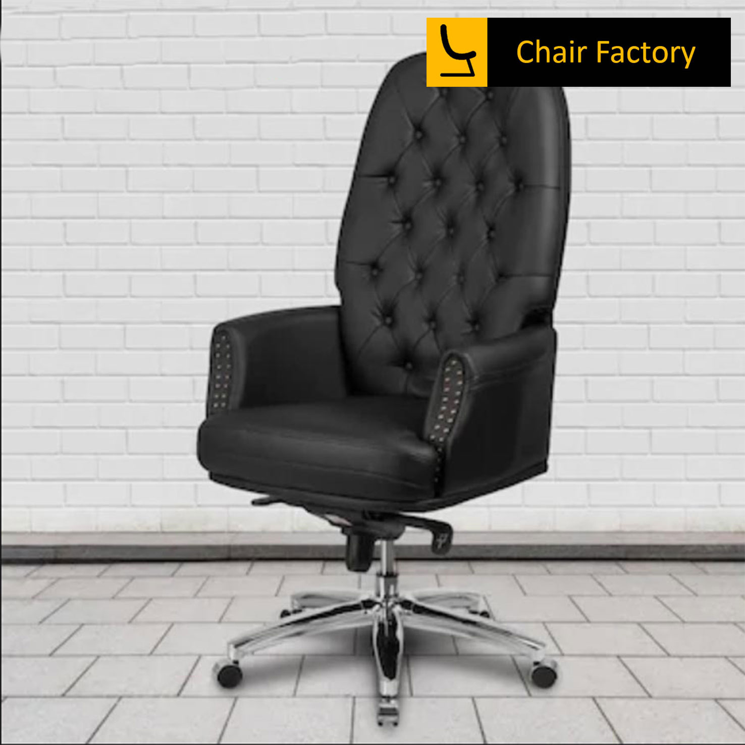 Supremos Black High Back Leather Chair