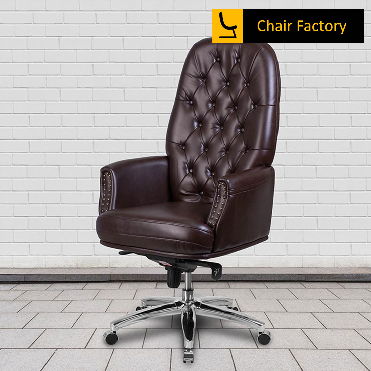 Supremos Brown High Back Leather Chair