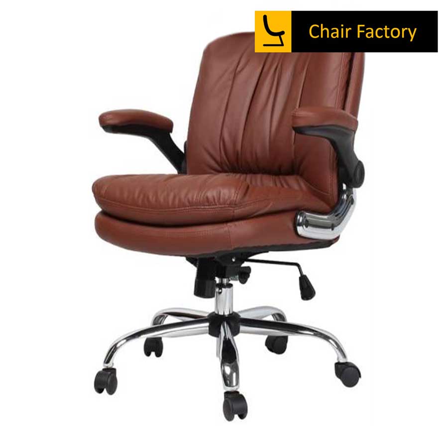 Vagos Brown Mid Back Leather Chair 