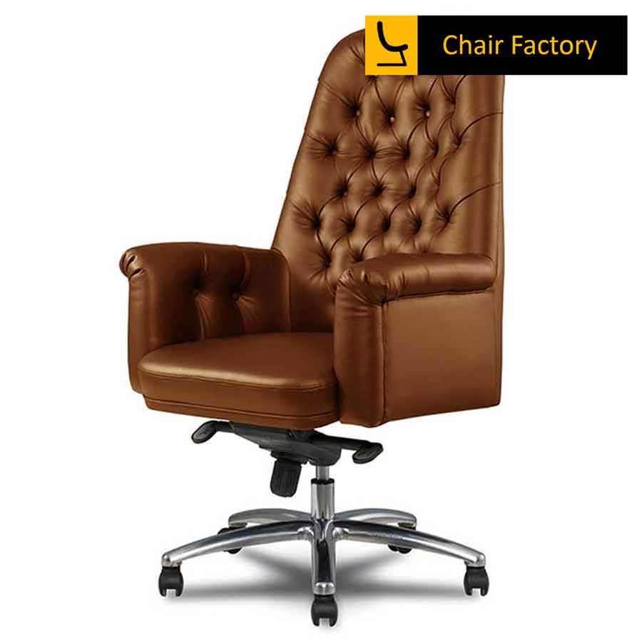 Senator Brown High Back 100%  Genuine Leather Chair