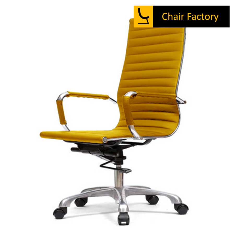 James Single Cushion High Back 100% Genuine Leather Chair 