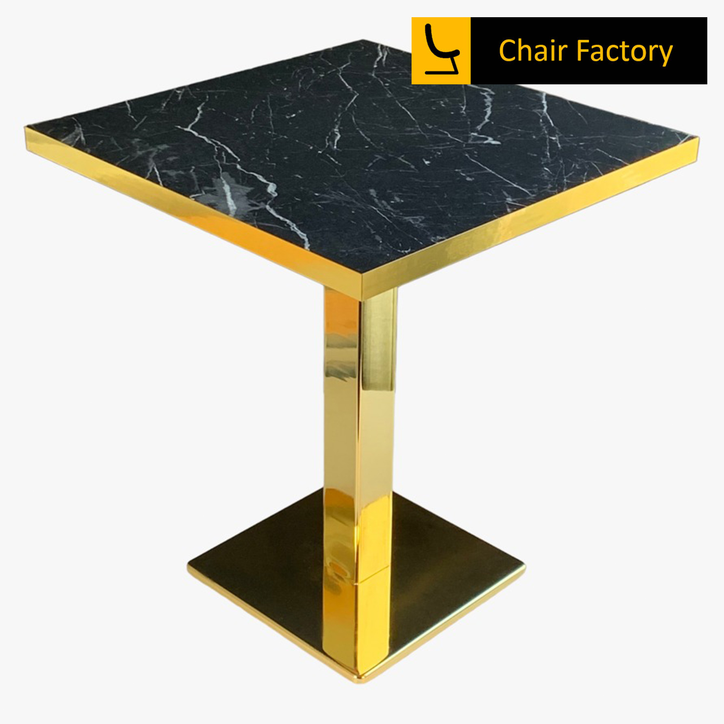 Chroma black Gold Square Cafe Table 