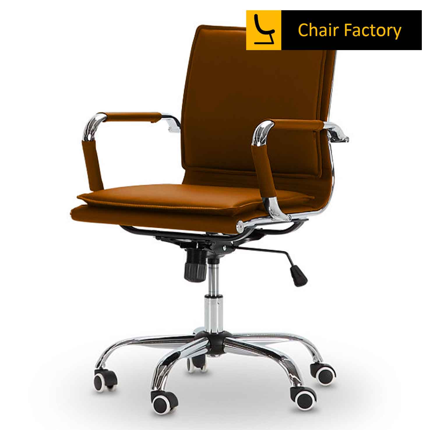 James Double Cushion Tan Mid Back Conference Room Chair 