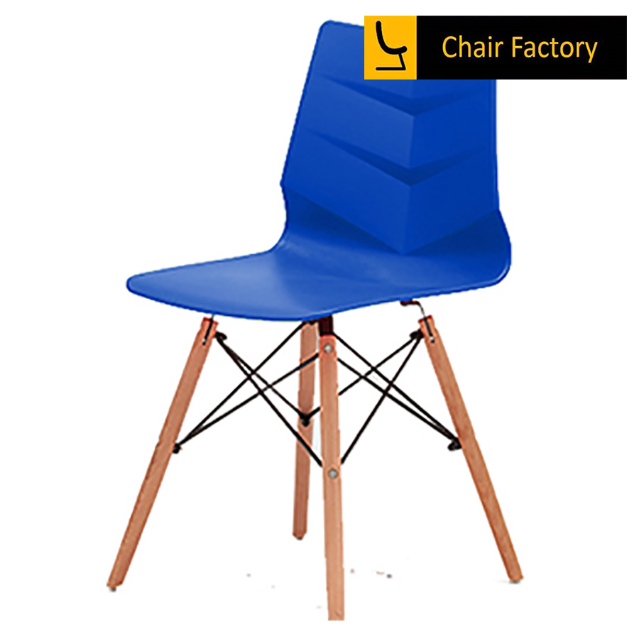 Preston Blue  Cafe Chair With Wooden Legs
