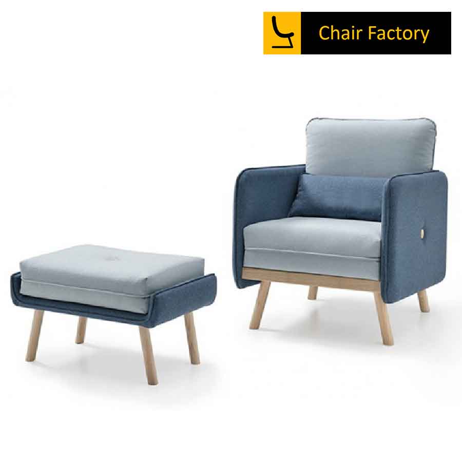 Mikado Blue Accent & Ottoman Chair