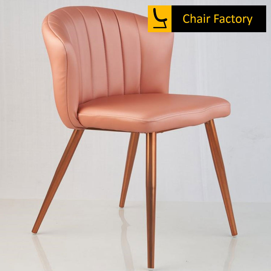 Beyron Dining Chair With Rose Gold Metal Base