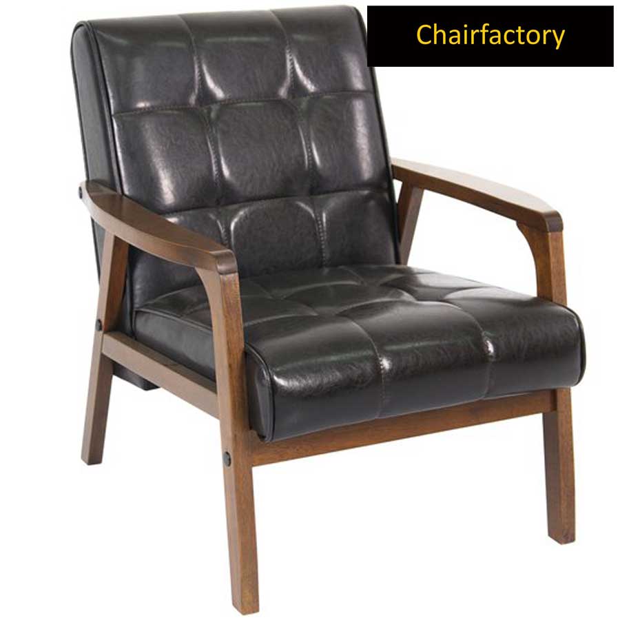 Buckberry Black Leather Accent Chair | Chair Factory