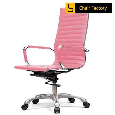 James Single Cushion Pink Leather Chair