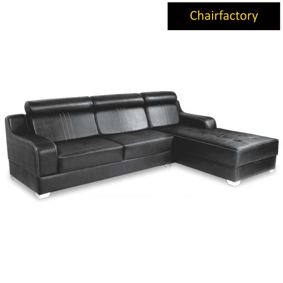 Gazania Black Leatherette Sofa