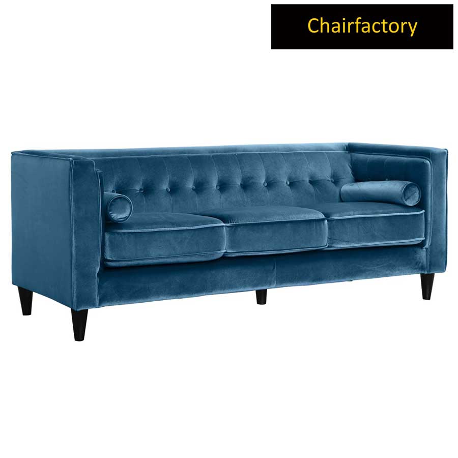 Kirkwall Blue Velvet 3 Seater Sofa